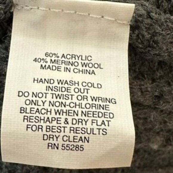 Express Gray Shawl Collar Knit Cardigan Sweater Womens L Chunky Wool Blend - Picture 5 of 7